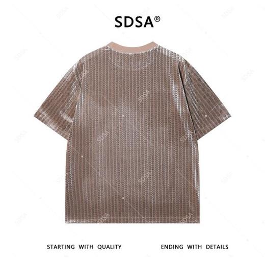 T4215SDSA夏季新款男士痞帅波浪线条纹设计圆领短袖T恤百搭时尚上衣 商品图5