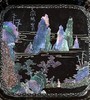 镶螺钿山水图黑漆方碟，顺丰包邮 商品缩略图2
