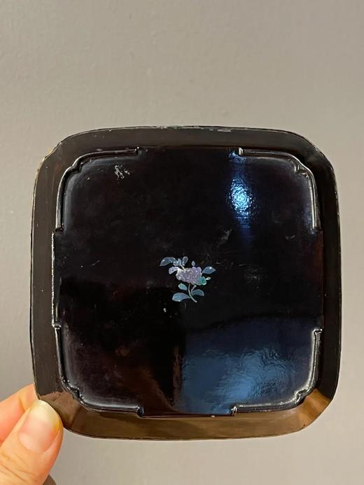 镶螺钿山水图黑漆方碟，顺丰包邮 商品图11