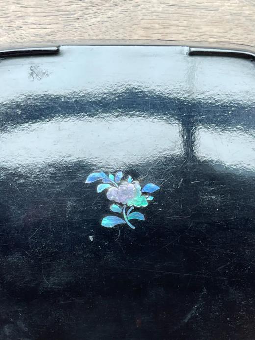 镶螺钿山水图黑漆方碟，顺丰包邮 商品图10