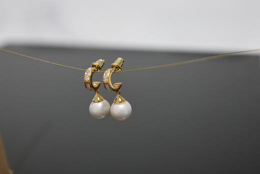贸易公司订单刘亦菲同款通勤贝壳微镶钻珍珠耳坠 商品图12