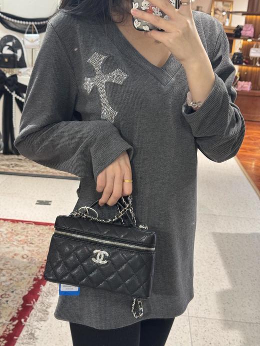 香奈儿 25c 饭盒包内里经典涂鸦银链logo手提包斜挎包小牛皮颗粒（LZ） 商品图4