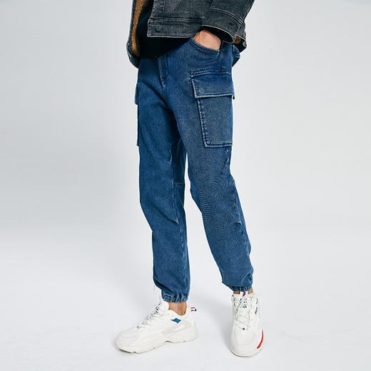 simplepieces机能裤男SPS宽松运动休闲九分牛仔裤 商品图1