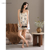 可人儿带bra泡泡绵女士吊带短裤睡衣夏季可外出家居服长裤三件套 商品缩略图2