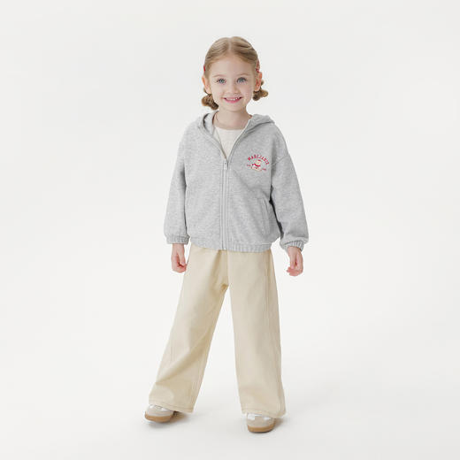 马克珍妮女童萌趣小熊亲肤连帽外套宝宝卫衣2025年秋装新款551176 商品图1