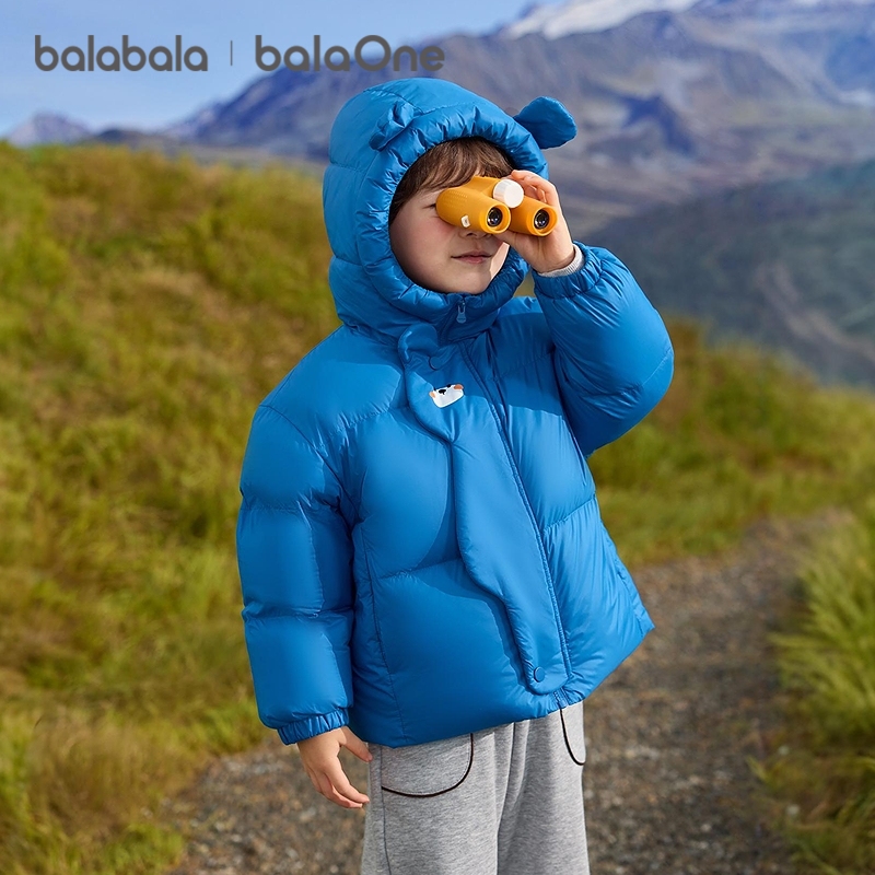 【爆品主推】巴拉巴拉balaOne儿童羽绒服男童女童冬连帽外套保暖宝宝三防2025