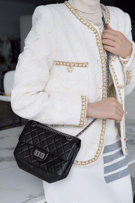 香奈儿-复刻2.55正品皮 黑金 意大利【Montebello】原厂胎牛皮（LZ） 商品图5