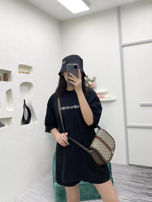 古驰 老花Logo条纹织带 帆布拼皮 马鞍包斜挎包（LZ） 商品图1