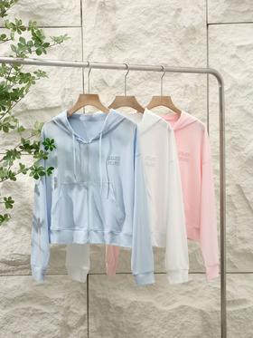 冰感雪花棉连帽拉链轻薄防晒