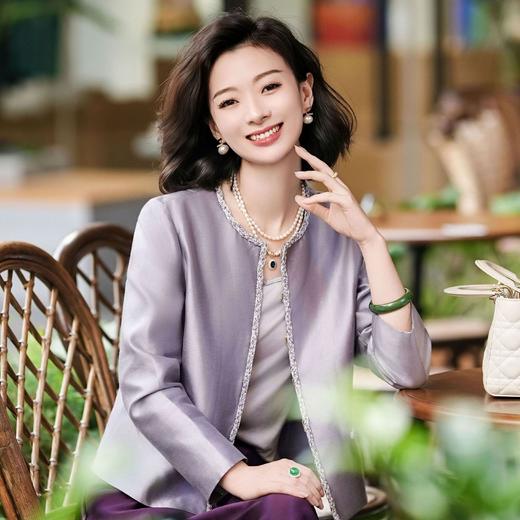 西子/【璀璨人生】32姆米丝毛定染小香风手工钉珠外套/WTTJ270 商品图2