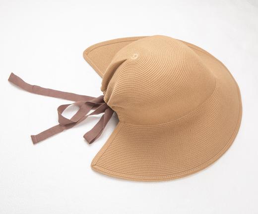 7天发货【轻量化遮阳帽】灯罩大草帽，带大帽檐，可扎马尾，遮脸太阳做好防晒，仿亚麻面料，透气排汗 商品图5