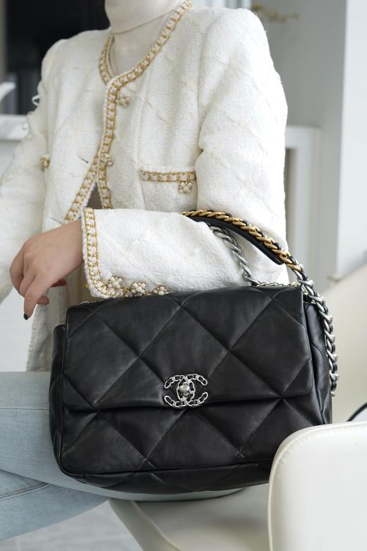 香奈儿 19Bag 系列翻盖双链条 羊皮 单肩斜挎包 （大中小号）（LZ） 商品图11