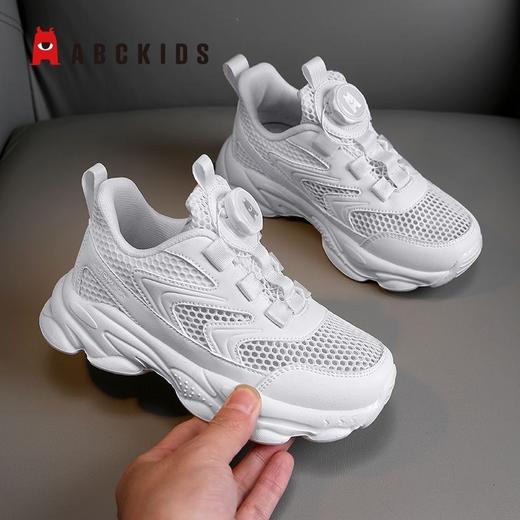 Abckids儿童单网鞋男童白色运动鞋夏季款网面透气校园女童小白鞋29-38 商品图2