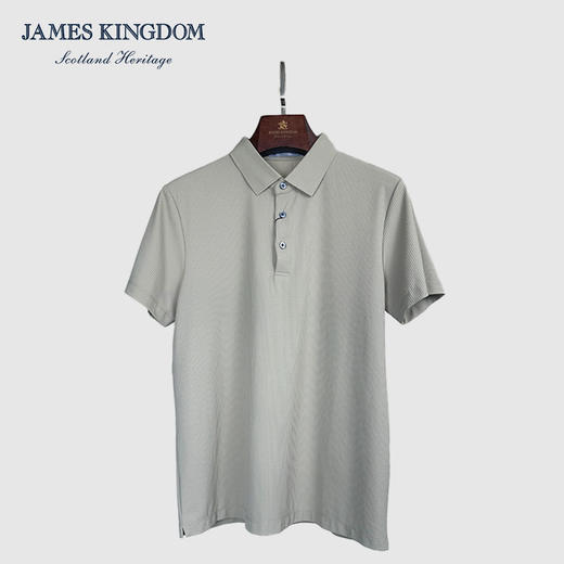 占姆士夏季短袖POLO衫男士商务休闲纯色T恤华夫格凉感半袖 商品图8