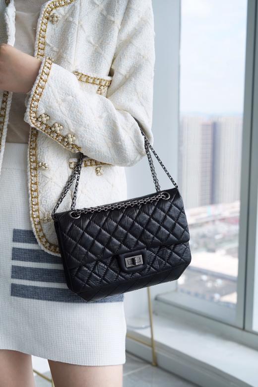 香奈儿- 复刻2.55mini 正品皮 黑银（LZ） 商品图4