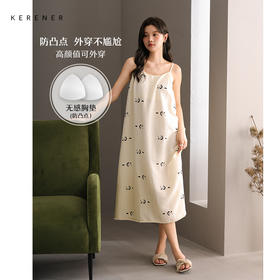 可人儿小众设计师泡泡绵女士睡衣夏季少女睡裙可外穿家居服