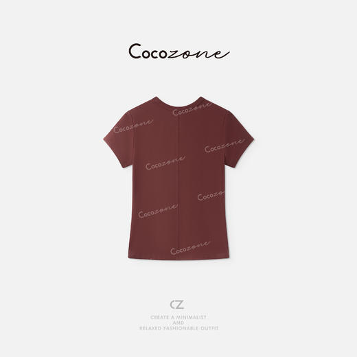 COCO ZONE 刘一一 圆领短袖松弛感简约通勤风短袖T恤 CD2A1606 商品图3