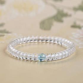远澈海蓝宝转运珠白水晶直切手串7mm