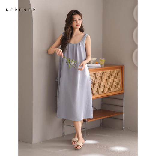 可人儿小众设计师新款泡泡绵女士睡衣夏季少女睡裙可外穿家居服 商品图2