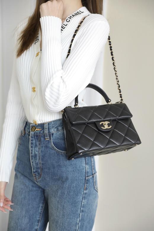 香奈儿  24P 春夏 小球纹Kelly  黑色 小号（LZ） 商品图7