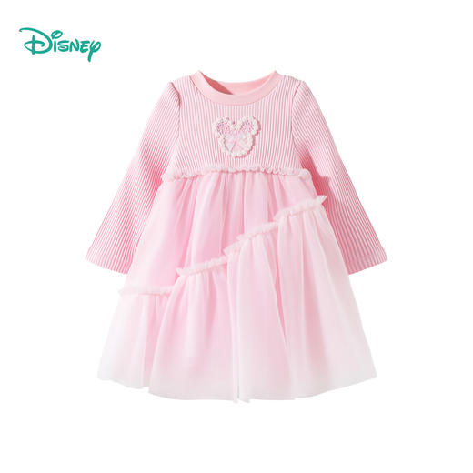 迪士尼女童春秋季长袖连衣裙中大童宝宝公主裙网纱裙ZD3EQ002 商品图3