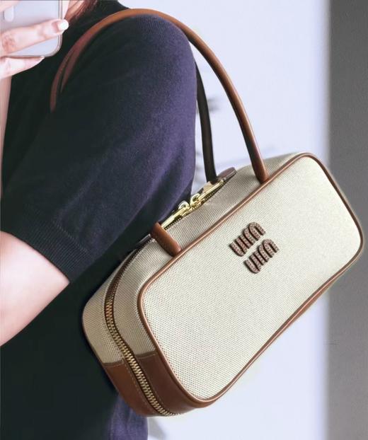 缪缪 25ss  新款帆布保龄球包（LZ*MM） 商品图5