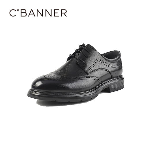 千百度秋季商务正装高级德比鞋经典布洛克雕花男鞋A25401122 商品图0