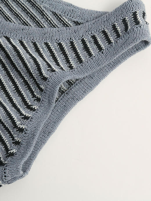 2025新款秋装条纹弹力针织背心连衣裙 商品图3