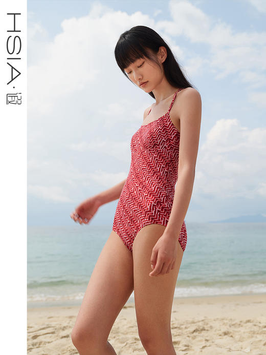 遐大胸泳衣女士2025新款大码高级感游泳馆保守遮肉美背连体游泳衣 商品图0