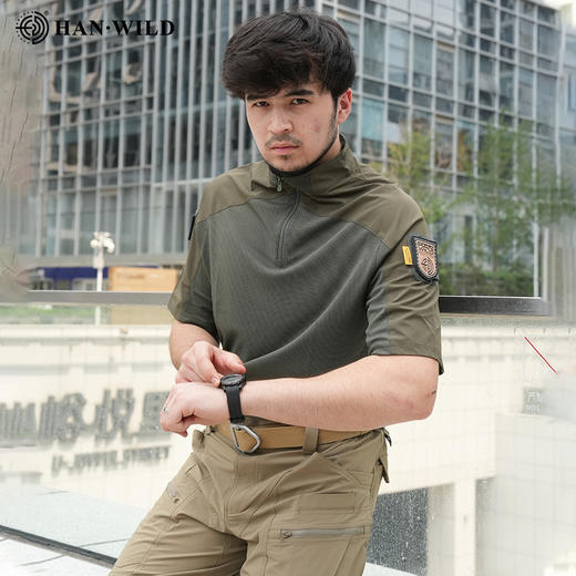 【单向导湿 透眼网孔 拼接工艺】涵野户外先锋速干T恤吸汗快干蛙服作训服ds（hy） 商品图2