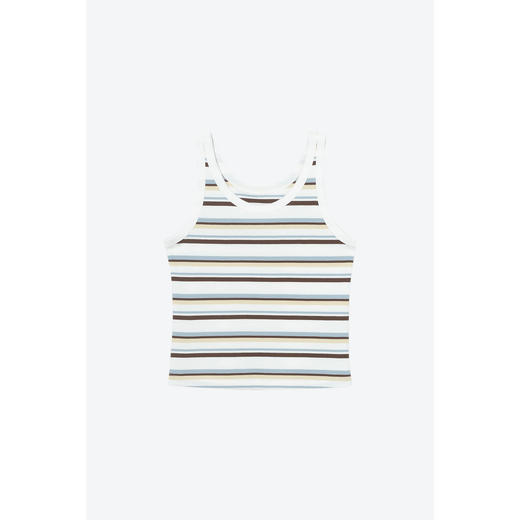 【积分换购不退货】【商场同款】诗凡黎条纹背心2024夏新款流行洋气无袖T恤3F5200611 商品图0