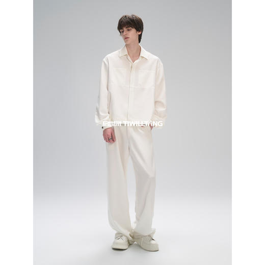 启世录TIWILLTANG“异境虚决”抗皱透气慵懒百搭异形长袖衬衫套装 商品图0