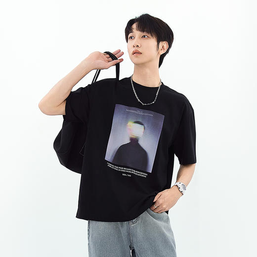 【新品上新】HX 夏季圆领短袖微宽松T恤Z102520066101/02 商品图2