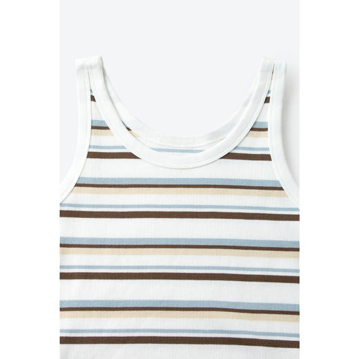 【积分换购不退货】【商场同款】诗凡黎条纹背心2024夏新款流行洋气无袖T恤3F5200611 商品图2