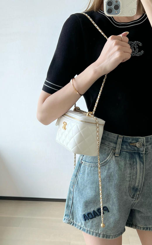 香奈儿 25S 春夏 双金珠化妆盒子白色 （LZ） 商品图10