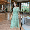 奢姿大码女装2026夏季胖妹妹法式V领雪纺碎花小清新蛋糕连衣裙9952853261 商品缩略图4