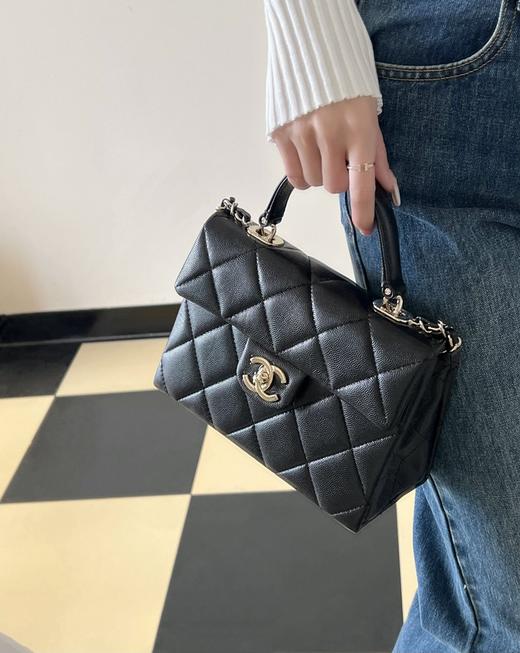 香奈儿  24P 春夏 小球纹Kelly  黑色 小号（LZ） 商品图9