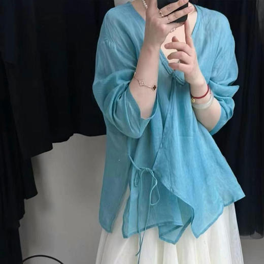 裁缝学苑AQ508盘扣侧系带棉麻茶服纸样女装小衫上衣样板图纸 商品图4