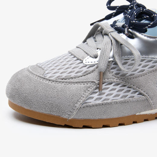 西遇平底德训鞋女新款秋季撞色休闲鞋透气轻便内增高运动鞋K1656946 商品图5