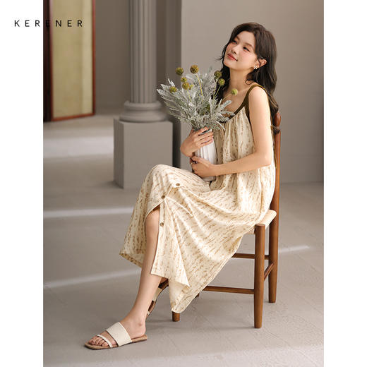 可人儿带bra小众设计泡泡绵女士睡衣夏季少女睡裙可外穿家居服 商品图3