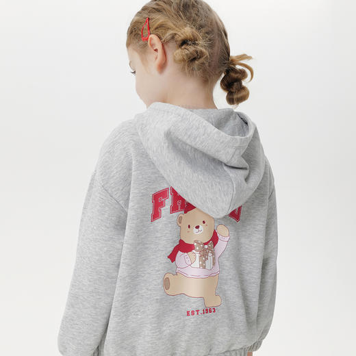 马克珍妮女童萌趣小熊亲肤连帽外套宝宝卫衣2025年秋装新款551176 商品图3