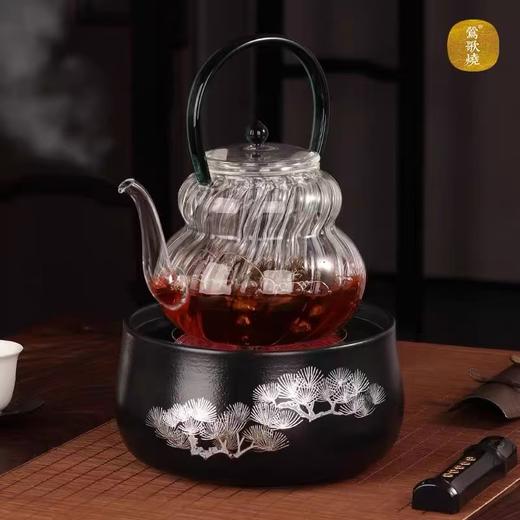 【莺歌烧旗舰店】黑底银松 电陶炉 商品图3