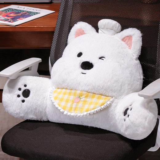 自然醒西高地拥抱式床头腰靠可爱沙发抱枕腰垫腰枕座椅靠背垫护腰靠垫QYL 商品图12