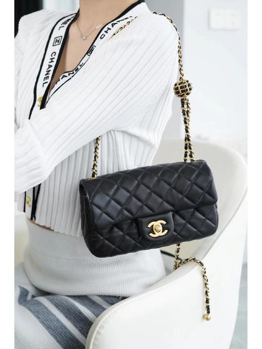香奈儿-编织金球包 |  大mini 黑色链条包（LZ） 商品图5