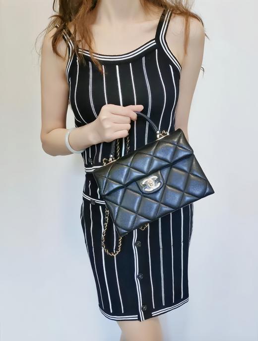 香奈儿  24P 春夏 小球纹Kelly  黑色 小号（LZ） 商品图12