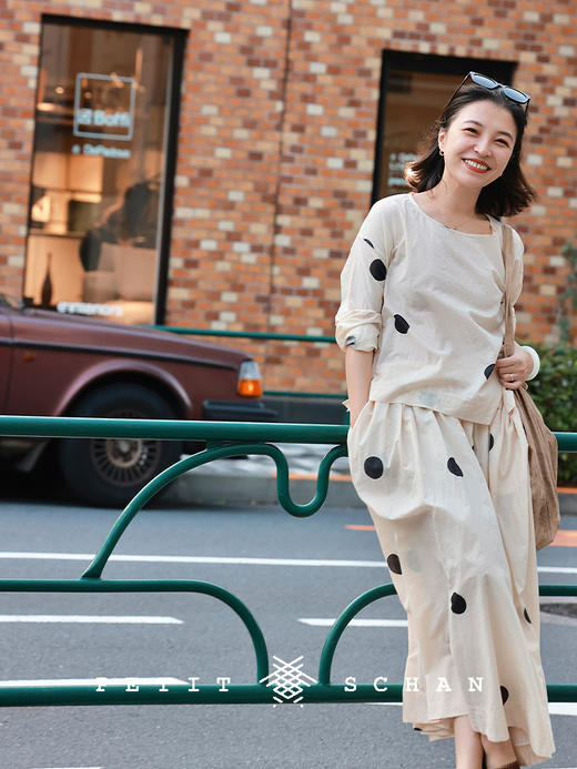 PETIT SCHAN小闪 CLO#865 Less boba 珍珠少放一点 一千零一夜系列法式纯棉波点小衫 商品图0