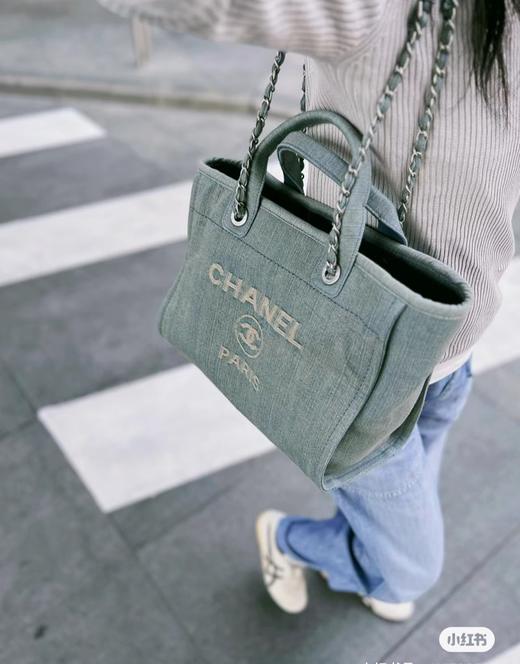 香奈儿  春夏水洗做旧牛仔沙滩包  单肩包  手提包 （LZ） 商品图4