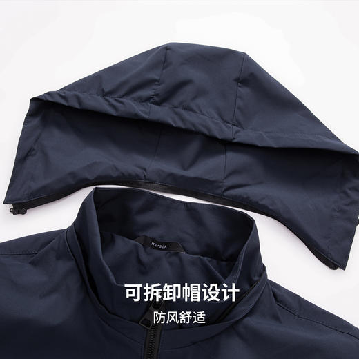 圣得西男士可拆卸帽短款风衣式外套2025春新款中青年商务休闲夹克 商品图8