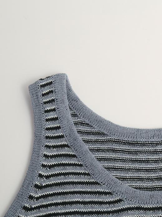 2025新款秋装条纹弹力针织背心连衣裙 商品图2