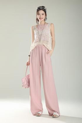 LS竹纤维女士天丝亚麻直筒裤1669